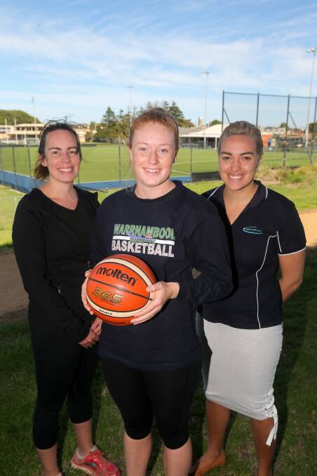 AWARDS OPEN: Women's Health and Wellbeing Barwon South West's Emily Lee-Ack, Warrnambool Mermaids' Eliza Killey And South West Sports' Marli Blackney-Noter.