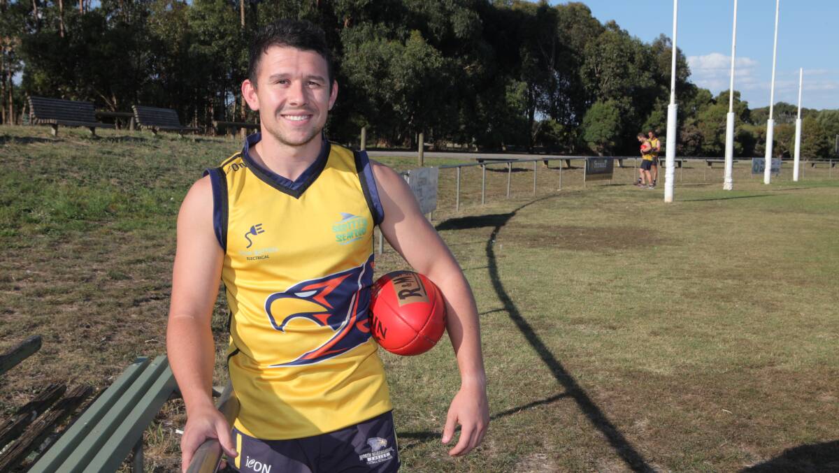 STEPPING UP: North Warrnambool Eagles' 2016 leading goalkicker Jarryd Lewis will co-captain the team this year. He was named in the top role alongside 200-game veteran Matthew Wines. Picture: Susie Giese