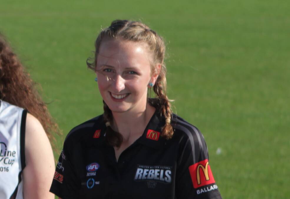 SELECTED: South Warrnambool footballer Caitlyn Smith, 16, has been named in the inaugural Greater Western Victoria Rebels TAC Cup girls' squad. Picture: Susie Giese