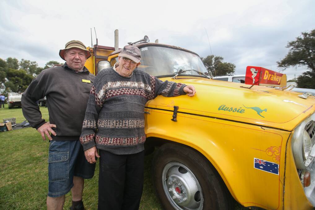 ON DISPLAY: The Koroit Lions Club Swap Meet, Show and Shine is on Sunday. Pictured is Peter Mahony and Joe Drake at last year's event. 