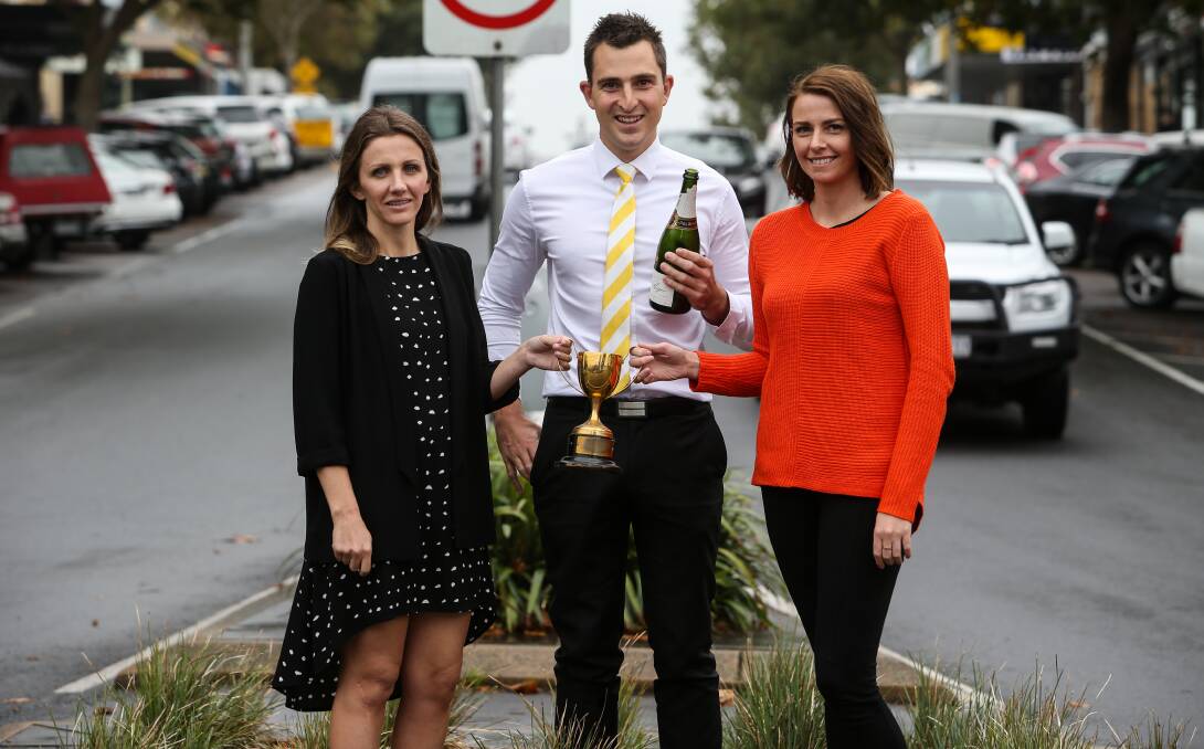 READY: Young Professionals Warrnambool committee members Angie Paspaliaris, Steve Aberline and Aime Sandri are excited for the annual Warrnambool Cup eve gala ball. Picture: Amy Paton