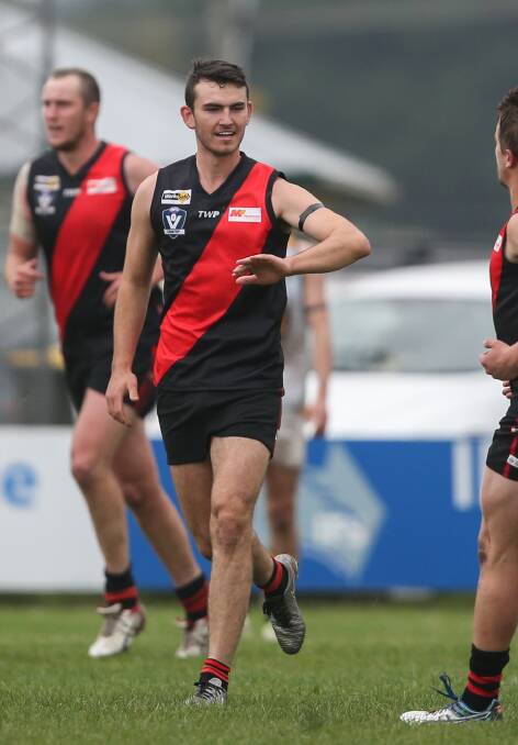 STANDING UP: Cobden's Dom Dare impressed at half-forward on Saturday.