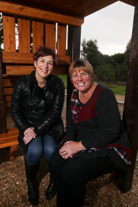 Excited: Sue Cassidy and Angela Gowans are looking forward to all inclusive play equipment being installed at the Cramer Street playground. Picture: Amy Paton