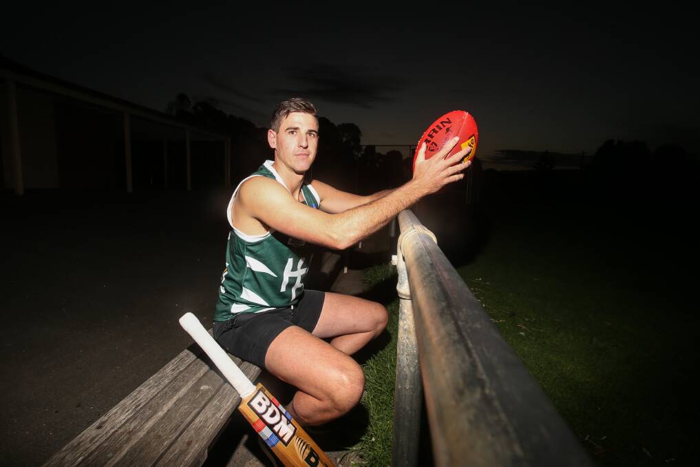 HECTIC SCHEDULE: North Warrnambool Eagles player Tom Batten combines footy and cricket.