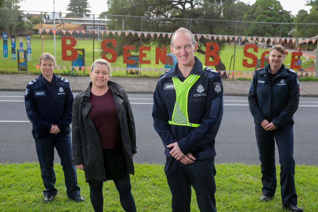 Stay Safe: Leading Senior Constables John Keats and Trudi Moreland, city council's Nicole Wood and Senior Sergeant Tania Barbary. Picture: Rob Gunstone