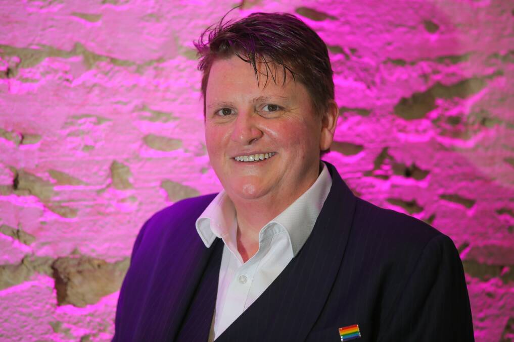 CALMING VOICE: Ro Allen, Victoria's Gender and Sexuality Commissioner, at the Lighthouse Theatre in Warrnambool on Monday. The commissioner is in town as part of the LGBTI Equality Roadshow. Picture: Morgan Hancock