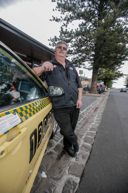 CONCERNED: Taxi driver Jamie Woodbridge is disappointed the Warrnambool City Council are removing security at the Gilles Street taxi rank. Picture: Amy Paton   