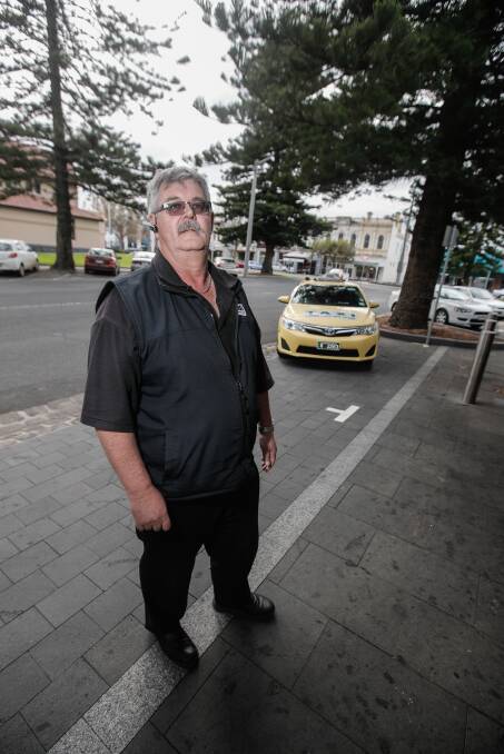 Taxi driver Jamie Woodbridge is disappointed with the Warrnambool City Council after the removal of security personnel at the Gilles Street taxi rank. Picture: Amy Paton