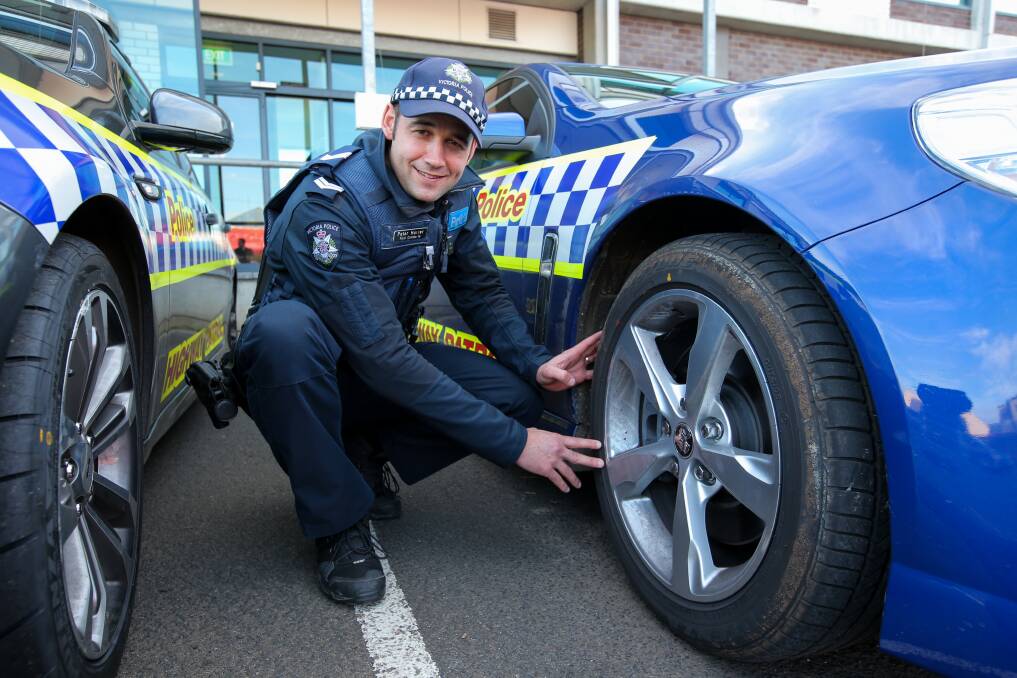 FREE CAR CHECKS:  Warrnambool police officer Senior Constable Peter Hunter will be part of the team conducting vehicle inspections in Warrnambool on Thursday. Picture: Rob Gunstone