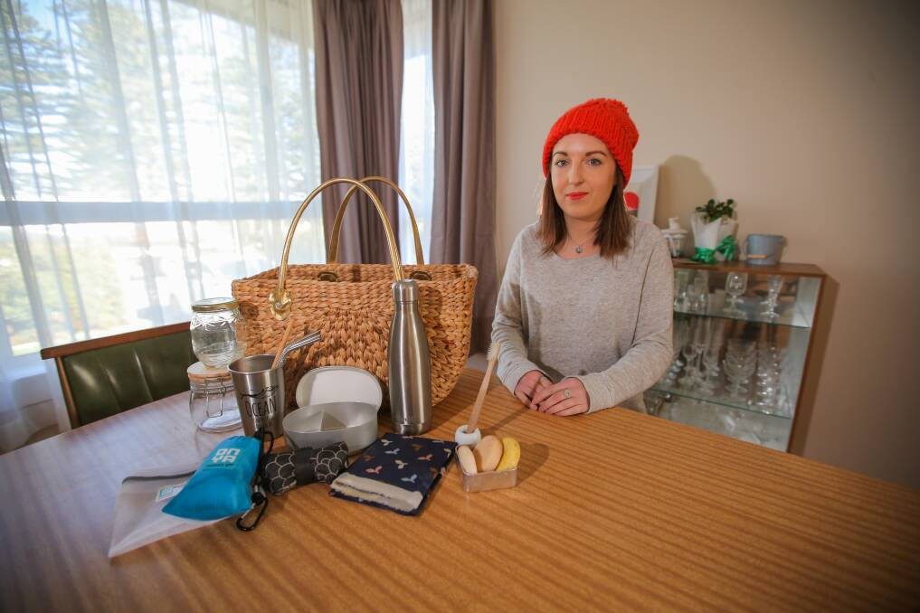 ENVIRONMENTALLY FRIENDLY: Warrnambool's Melissa Cumming is participating in Plastic Free July. She is using a range of products including a bamboo toothbrush, metal straws and a reusable water bottle. Picture: Morgan Hancock 