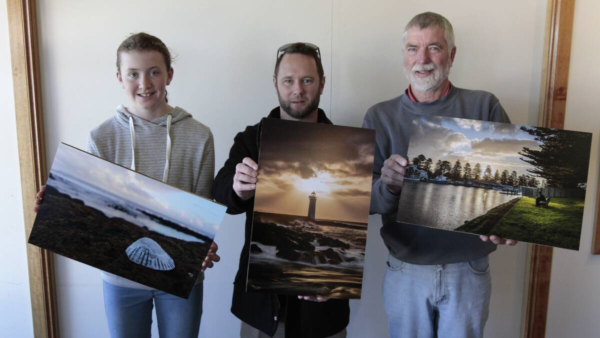 Good eye: With their winning photos in the inaugural Port Fairy Photo Contest are Charlotte Dyson, Craig Richards and Paul Besford.