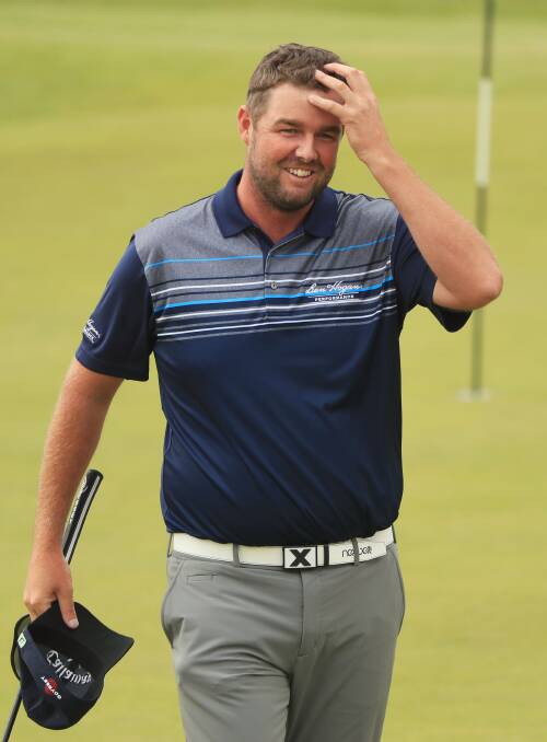 WHAT A FINISH: Warrnambool's Marc Leishman on the 18th green during the final round of the 146th Open Championship at Royal Birkdale. Picture: Getty Images