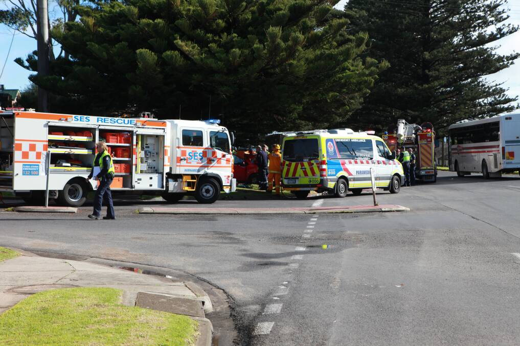 DANGER ZONE: Two women were taken to hospital after a car accident at the Raglan Parade/Hider Street intersection on Monday morning. Picture: Matt Neal