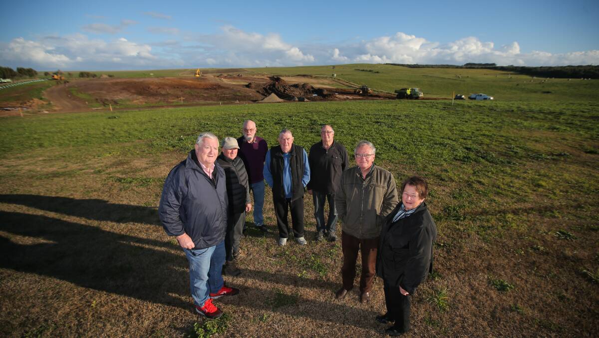 Breaking new ground: Cemetery trust members David Atkinson, Trevor Fraser, Jim Sawyer, Ian Cameron, Clive Rayner, Chris How and Rosemary Isaac at the new cemetery being developed. Picture: Morgan Hancock