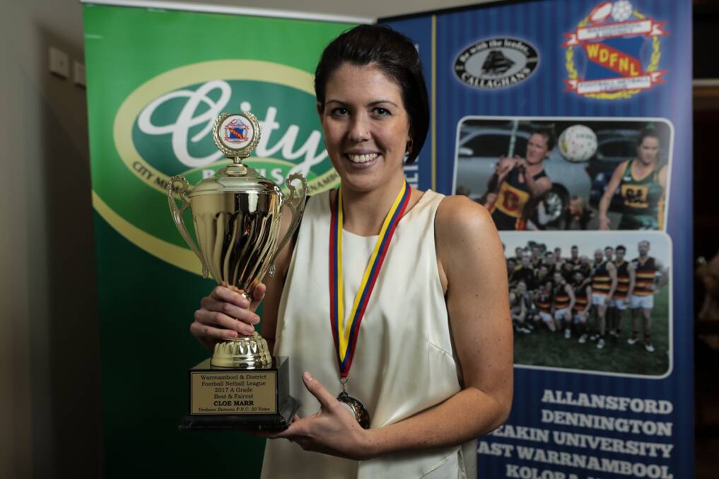 LEADING LADY: A Grade netball best and fairest winner Cloe Marr, from Timboon Demons. Picture: Christine Ansorge