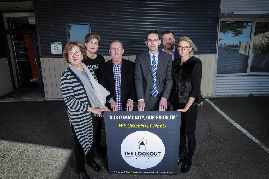 LET'S DO THIS: Glenys Phillpot, Sue Cassidy, Geoff Soma, Greg Best, Matty Stewart and Tracey Kol are pushing the case for a residential rehab centre. Picture: Christine Ansorge