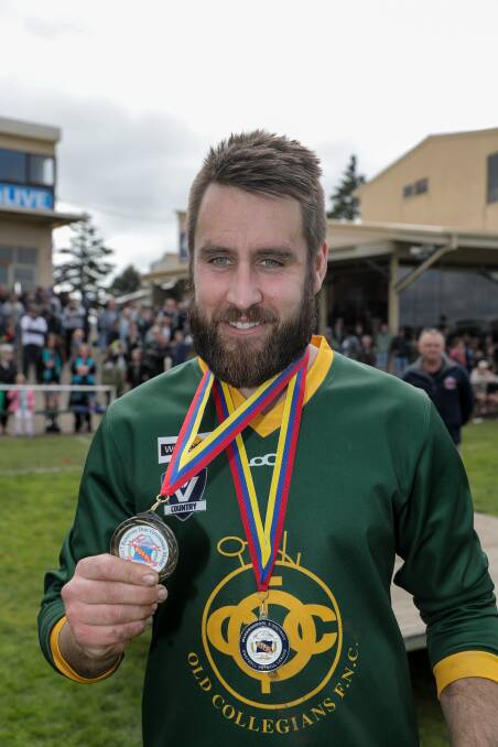 TOP CONTRIBUTOR: Old Collegians' Tim Edwards received the media medal for his performance. Picture: Rob Gunstone