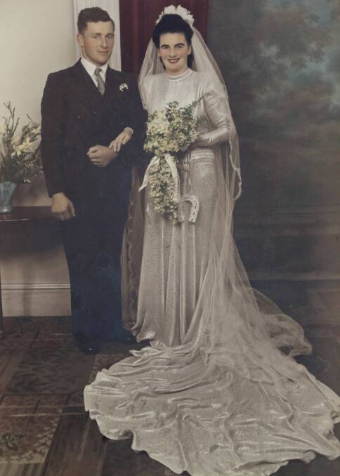 Des and Joan Crowe on their wedding day.