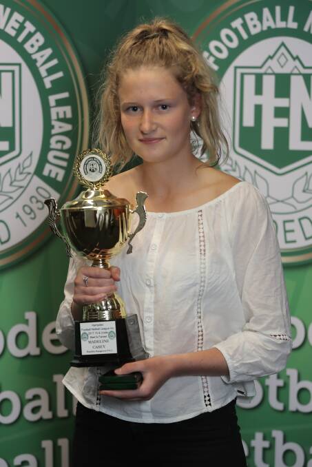 15 AND UNDER: Hamilton Kangaroos' Madeline Casey, 15, was judged the top of her grade after a strong season in centre.