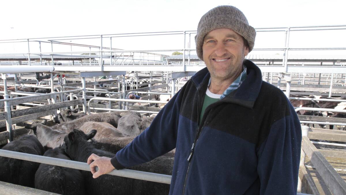 Not complaining: Greg Stephens from Geraki Pastoral at Framlingham was happy with the 309c/kg he received for 24 Angus steers, averaging 408kgs.