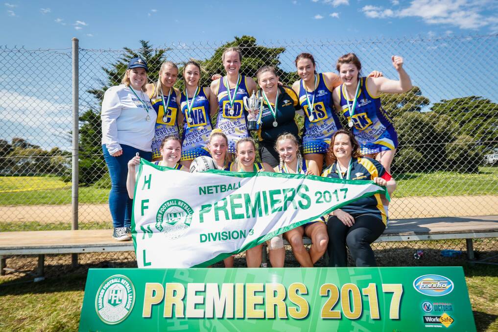 Eagles soar: 2017 division three netball premiers North Warrnambool Eagles. Picture: Christine Ansorge