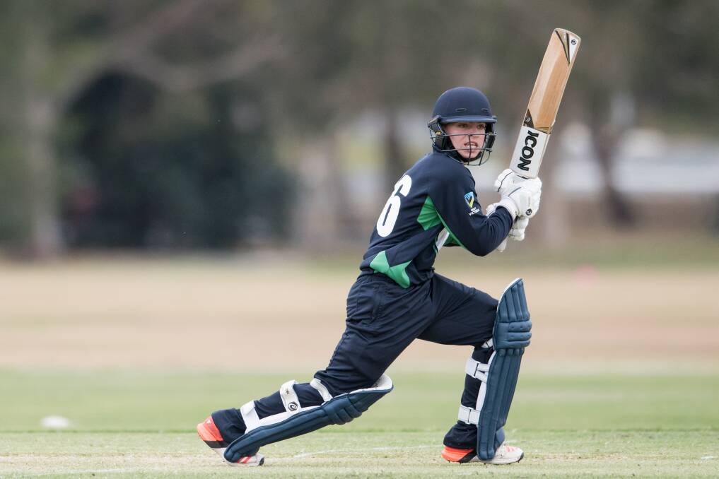 RISING STAR: Woodford export and Geelong cricketer Tommy Jackson in action for Victoria at the under 17 national championships. Picture: Cricket Australia