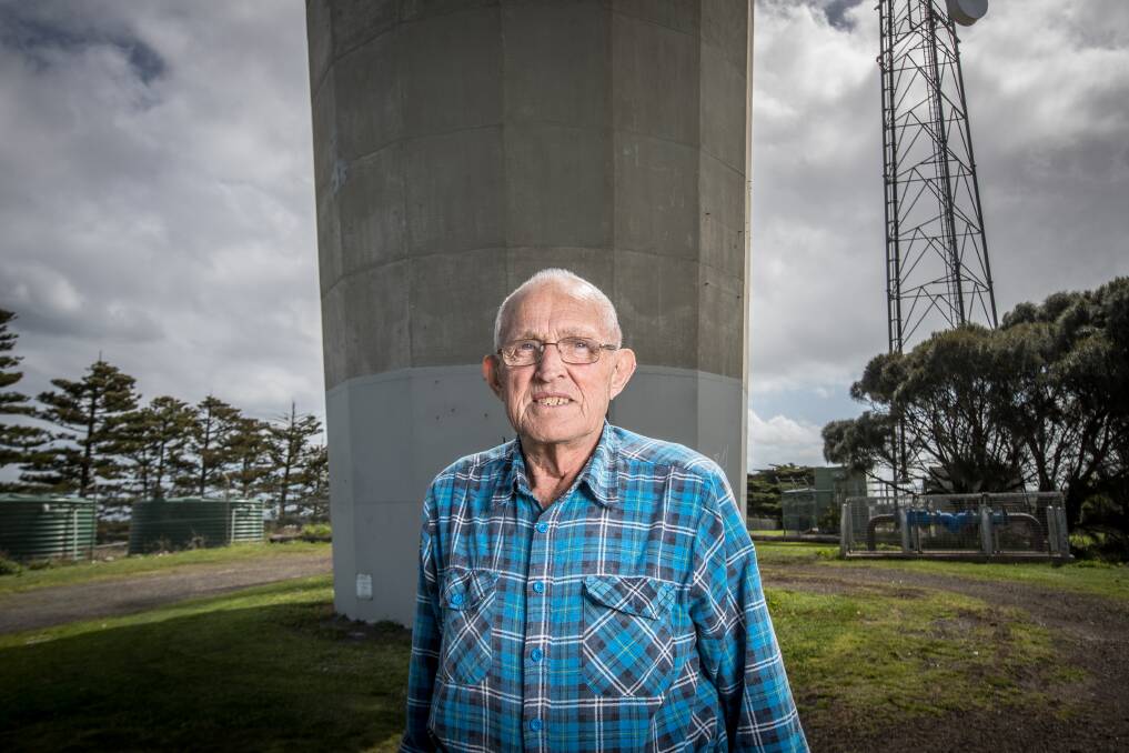Looking back: Jan Snaauw spent a year building the concrete sections of the east and west Warrnambool water towers in the mid-1970s. Picture: Christine Ansorge