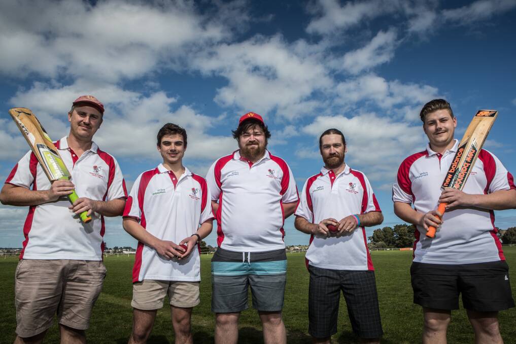 NEW HORIZONS: Wangoom cricketers Nick Kermond, Matt Parkinson, Jethro Serle, Lachie Morrison and Jacob Lenehan are looking forward to the Grassmere cricket season. Picture: Christine Ansorge