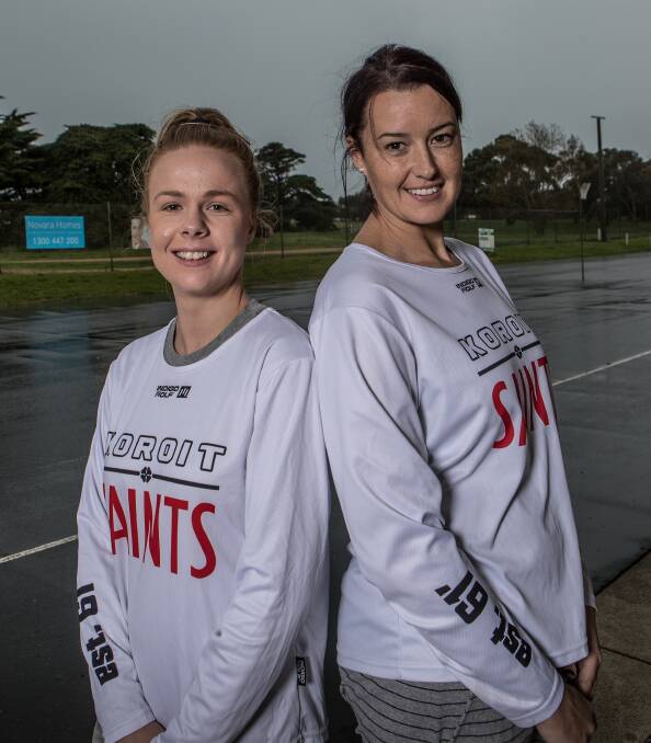 ON THE MARCH: Carly Pulling and Jess O'Connor are looking forward to a new season as Koroit's new netball coaches. Picture: Christine Ansorge