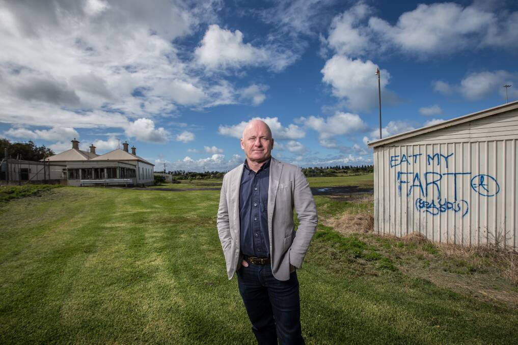 DISGRACEFUL: Warrnambool City councillor Peter Hulin wants the former gasworks site turned into a community hub. He says the derelict site needs to be improved for the benefit of the city. Picture: Christine Ansorge 