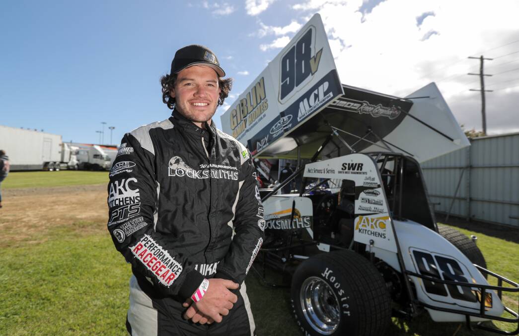 ON THE RISE: Mailors Flat's Peter Doukas started on pole in Sunday's Grand Annual Sprintcar Classic A-main. Picture: Rob Gunstone