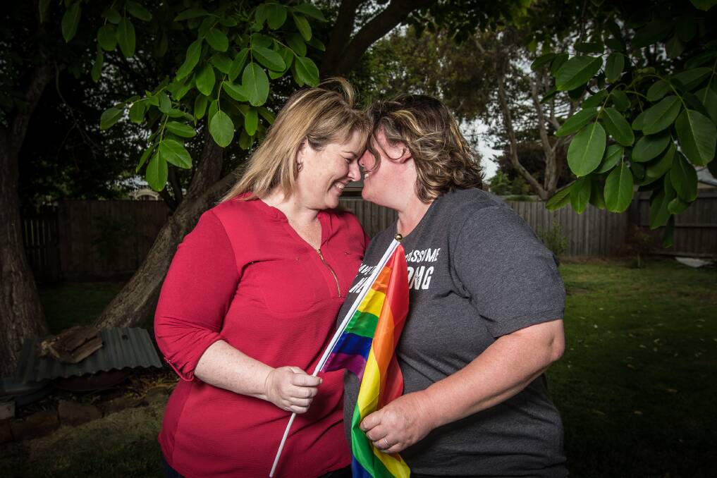 Koroit couple Shayne Cox and Jackie Wallis are delighted with the marriage equality vote. Picture: Christine Ansorge