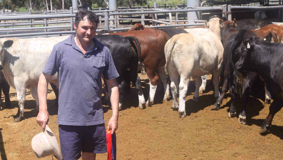 Top of the class: Jason Swayne of Purrumbete Herefords who won the Class Two (401-500kg) section in the On the Hoof section of the 2017 Noorat Carcase competition.  