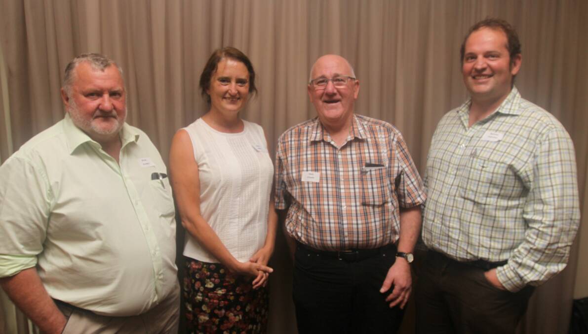 Making a point on power: UDV's Bruce Knowles, left, and Chris O'Keefe, third from left, with Dairy Australia's Claire Miller and Doug Repacholi.
 