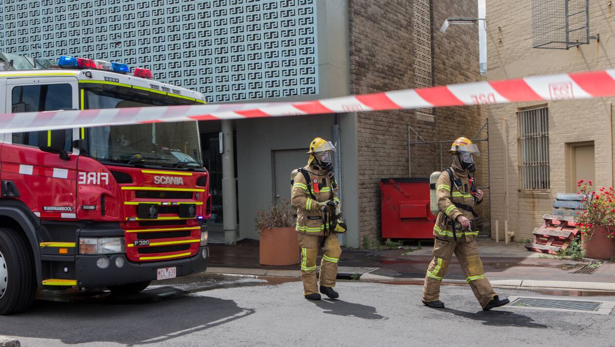 Firefighters were called to a fire at the Centrepoint Arcade on Sunday morning. Picture: Christine Ansorge
