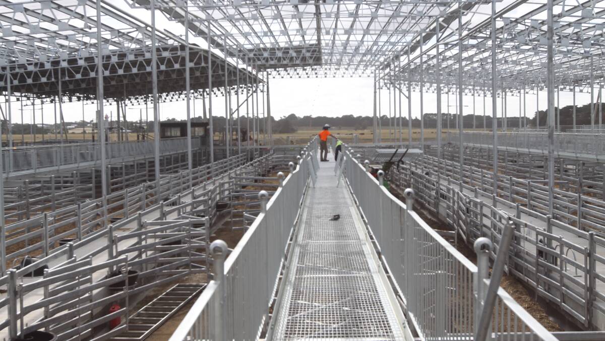 Opening soon: The new Western Victoria Livestock Exchange at Mortlake will have a roof the size of the MCG and comprise 6000 pen panels. 