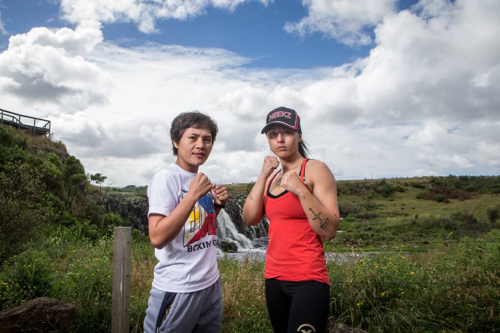 GLOVES UP: Gretel de Paz from the Phillippines will be fighting Warrnambool's Neekz Johnson at the War in the 'Bool 2 on Saturday night. Picture: Christine Ansorge