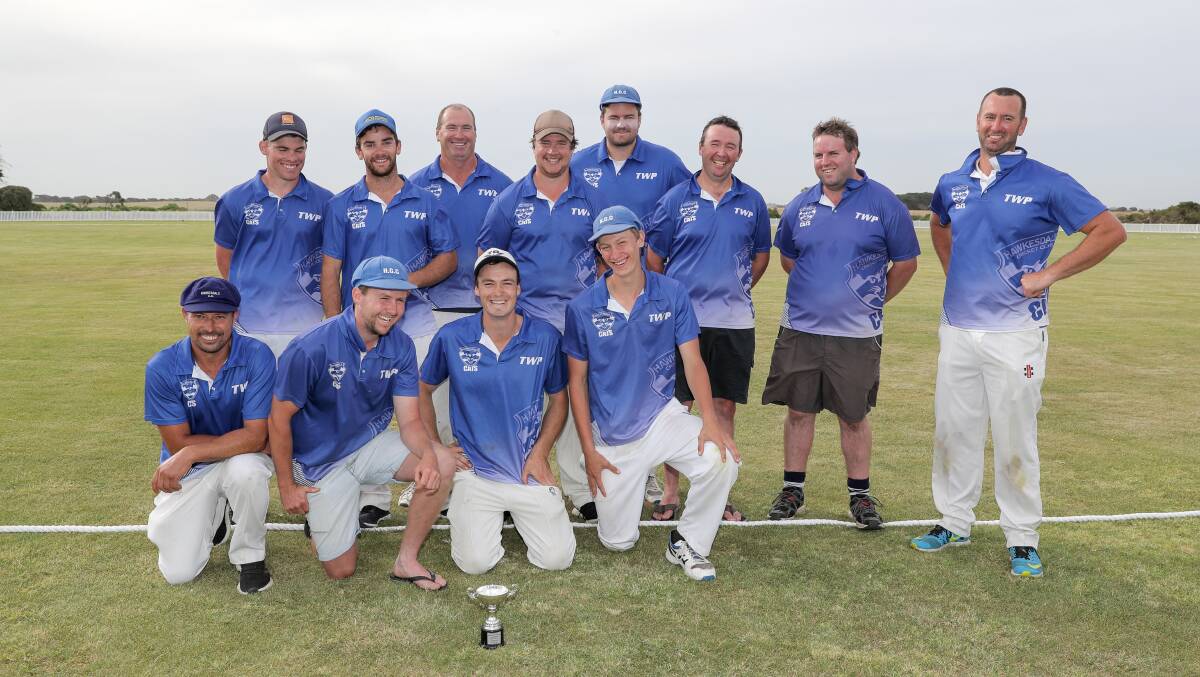 WINNERS: Hawksdale Cricket Club pose for their team photo with the GCA Twenty20 cup. Picture: Rob Gunstone