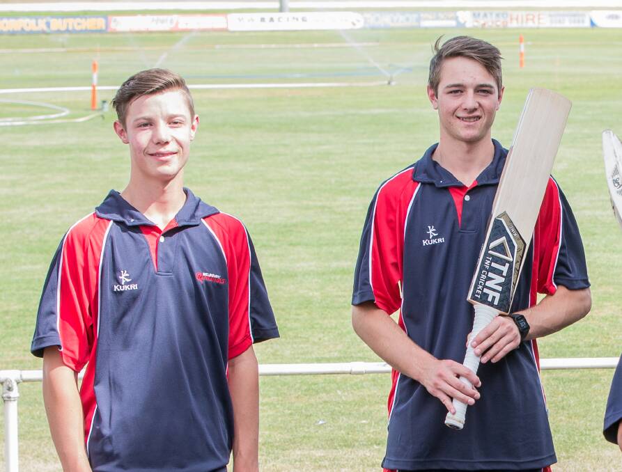 BROTHERS IN ARMS: Nirranda-based siblings Jackson and Brody Couch are representing Western Waves at the under 18 state championships. Older brother Brody top-scored with 58 on day one. Picture: Christine Ansorge