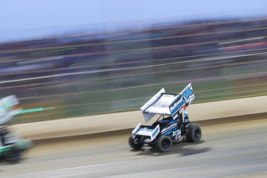 ADRENALINE RUSH: Colac's Chris Rodda loves the thrill of zooming around the speedway track. The hobby driver is excited to be a part of the Grand Annual Sprintcar Classic. Picture: Morgan Hancock