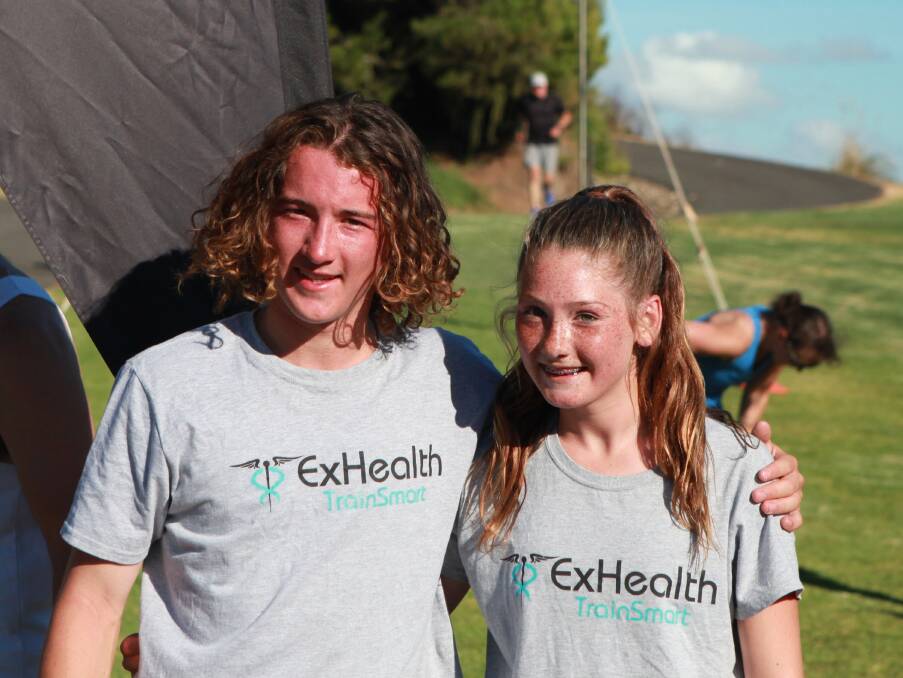FAMILY RUNS: Brother and sister Harrison, 15, (left) and Mia White, 14, were the first over the line at the Warrnambool Athletics Club's summer series. Picture: Sean Hardeman