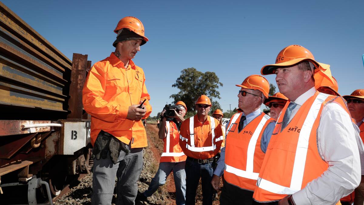 The state government is seeking a meeting as soon as possible with federal infrastructure and transport Minister Barnaby Joyce, right, to try to get the upgrade of the Warrnambool rail line underway.
