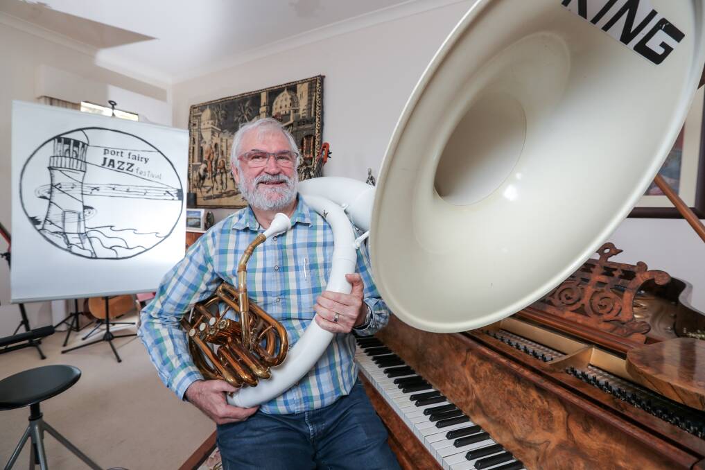Port Fairy Jazz Festival secretary John Huf is tuning up ahead of the weekend. Picture: Rob Gunstone