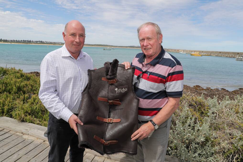 HISTORY: Warrnambool Racing Club chairman Nick Rule with former trucking magnate Bill Gibbins, who is investing a large sum of money to fund the Jericho Cup horse race. Picture: Rob Gunstone