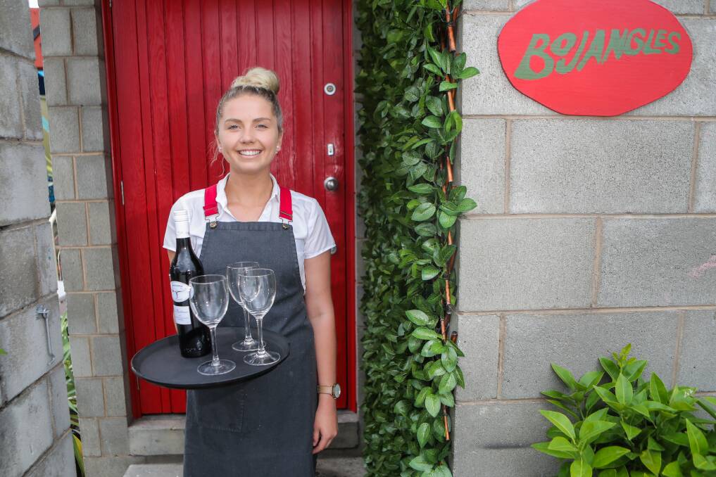 COME IN THIS WAY: Bojangles employee Taylor Ramsey-Grady at the spruced up back entrance to the popular Warrnambool restaurant. Picture: Morgan Hancock