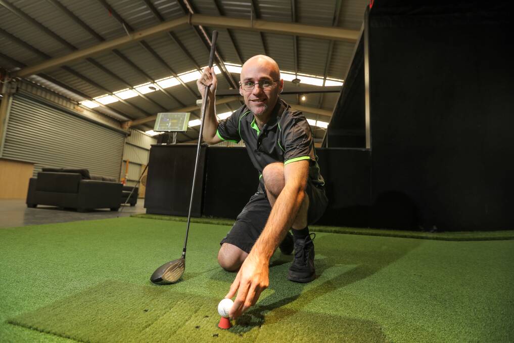 MEET THE DEMAND: Dale Beane, Birdies and Bunkers owner, has set up an indoor gold range for people who don't want to play in bad weather. Picture: Rob Gunstone