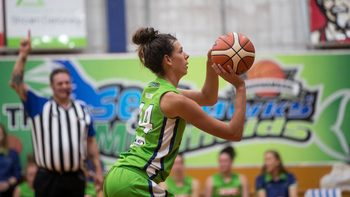 ON TARGET: New Warrnambool Mermaids centre Alana Strom scored 13 points from 30 minutes' court time in her Big V debut on Saturday night. Picture: Christine Ansorge