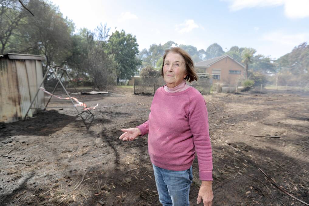 Hawkesdale resident Marilyn Mullan was full of praise for the CFA after her house was saved from the fires overnight. Picture: Rob Gunstone