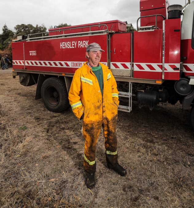 TOP EFFORT: Dunkeld's Mal Linke was one of many fire fighters who helped battle the Gazette blaze. He volunteered on Sunday morning before returning on Tuesday. Picture: Morgan Hancock