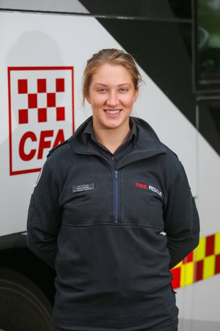 HELPING: Former south-west resident Kayla Dwyer has been touring the region with the CFA to give information to those affected by the fires. Picture: Morgan Hancock